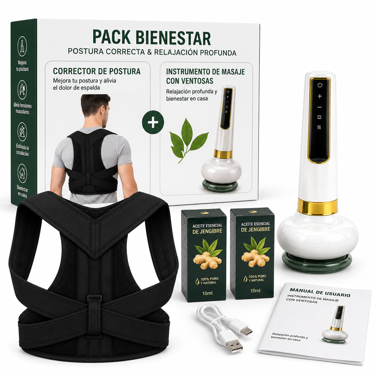 POSTURELAX™ — Corrector de Postura Ergonómico con Resultado desde el Primer Día