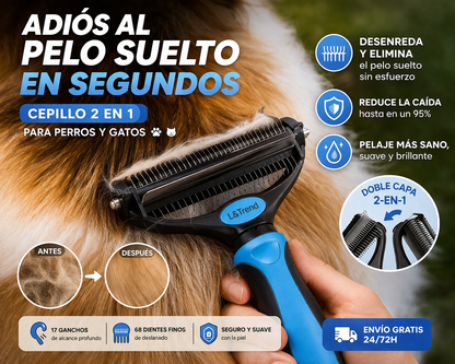 Menos pelo en casa desde el primer cepillado  🐶🐱✨
