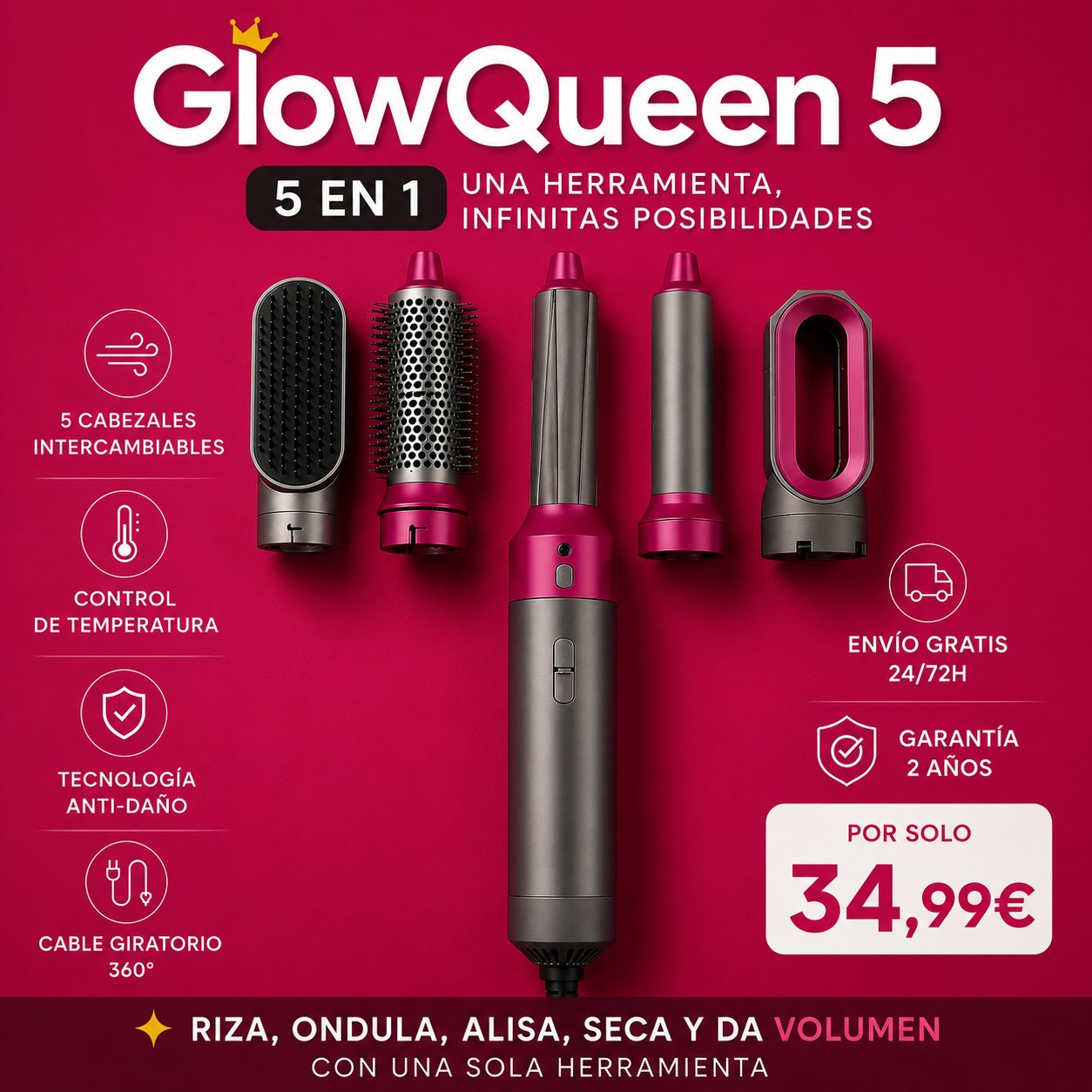 👑 GlowQueen 5 👑– Tu Nuevo Imprescindible Para un Pelo de Reina