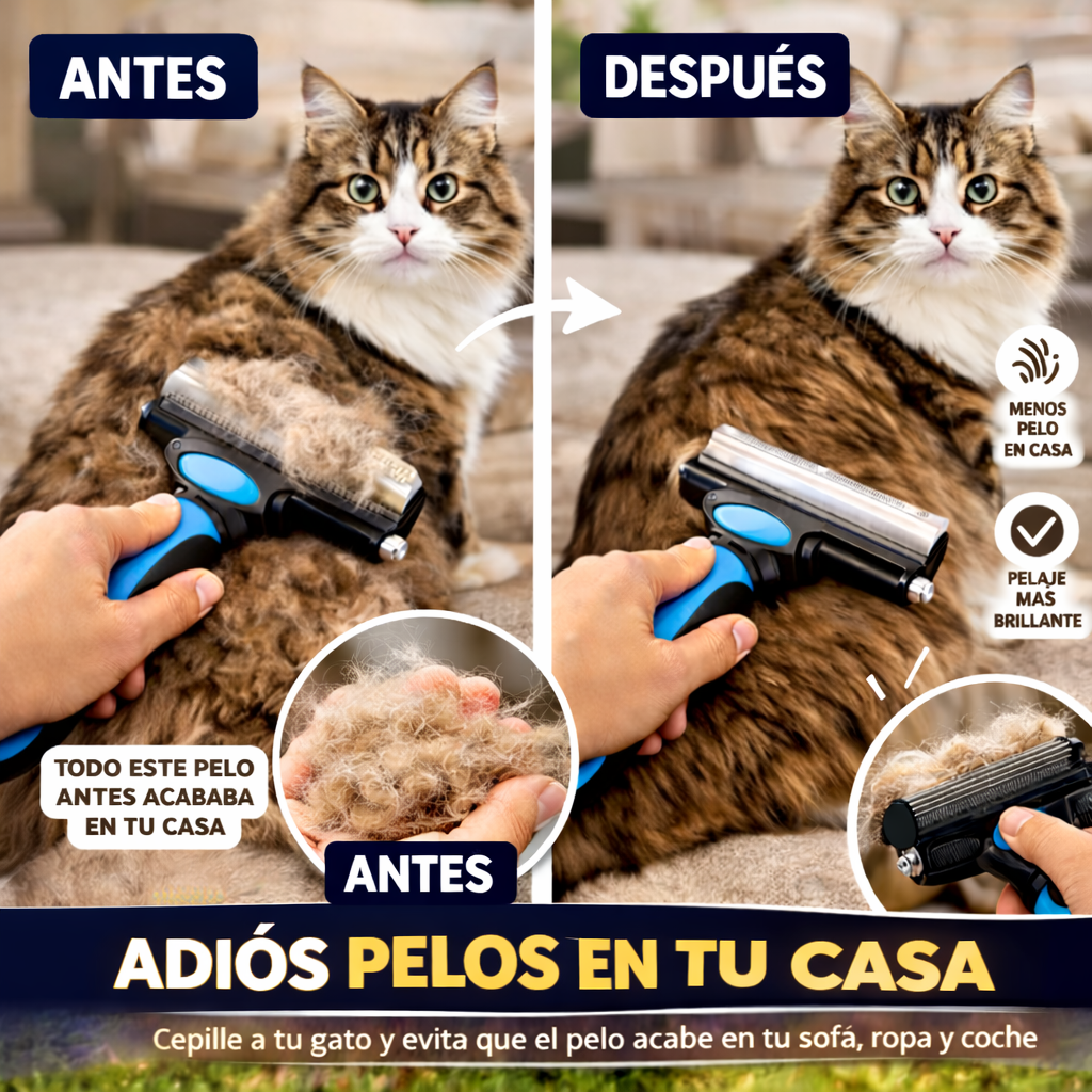 Menos pelo en casa desde el primer cepillado  🐶🐱✨