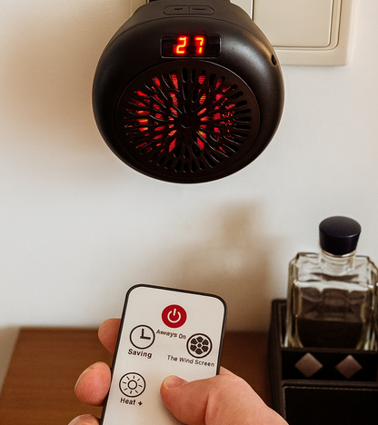 EcoHeat Remote - Calefactor Portátil con Mando y Temporizador + Calcetines Térmicos de REGALO