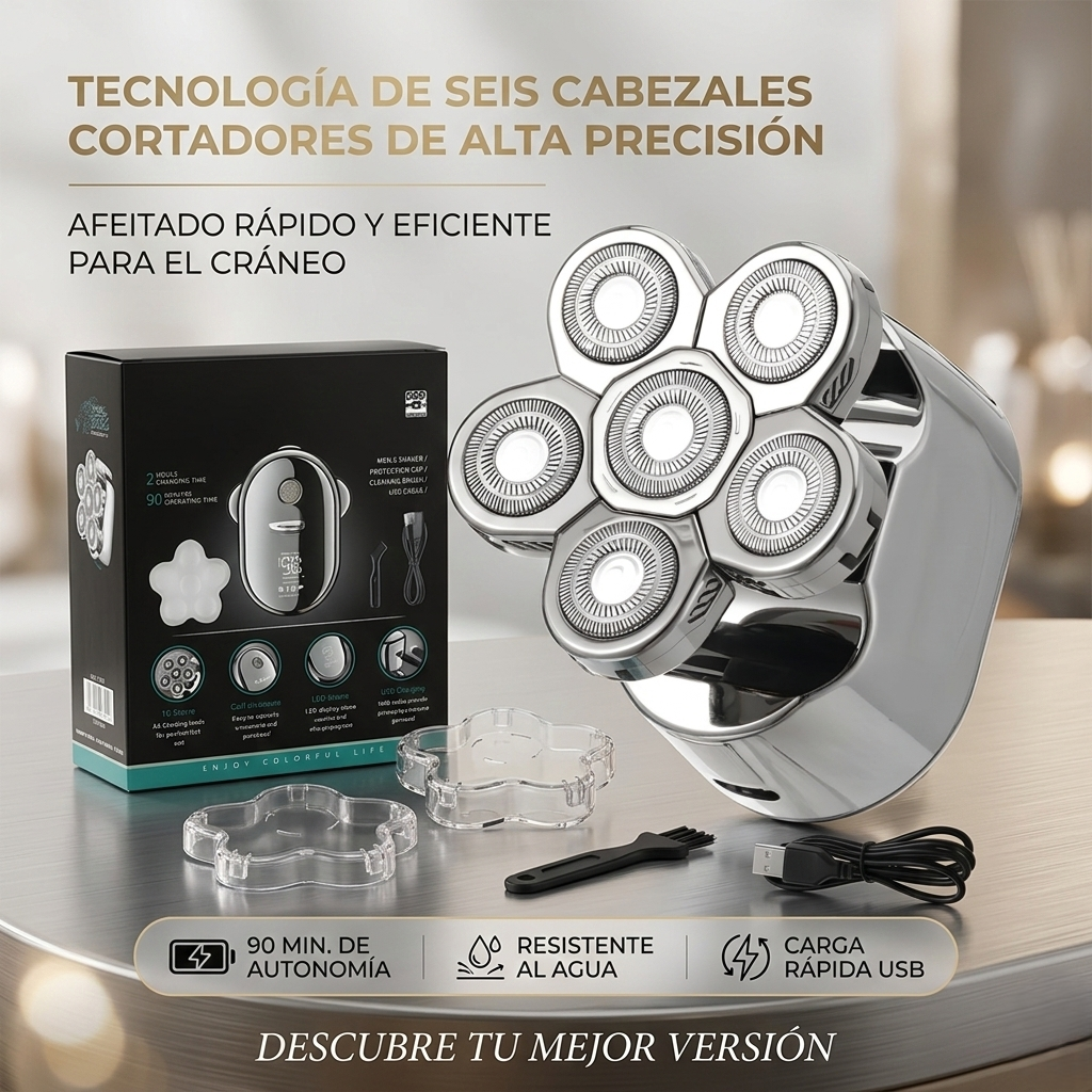 Afeitador Recargable con 6 Cuchillas