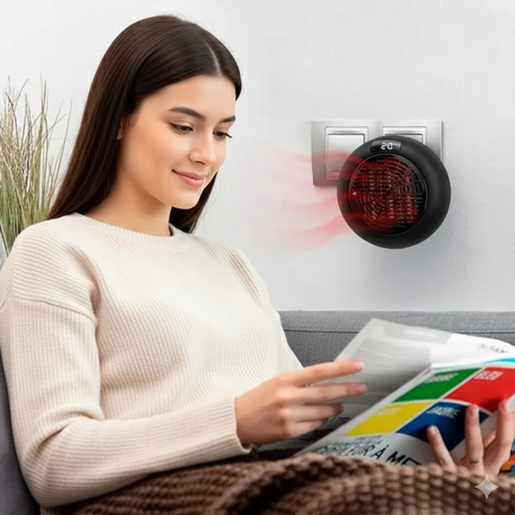 EcoHeat Remote - Calefactor Portátil con Mando y Temporizador + Calcetines Térmicos de REGALO