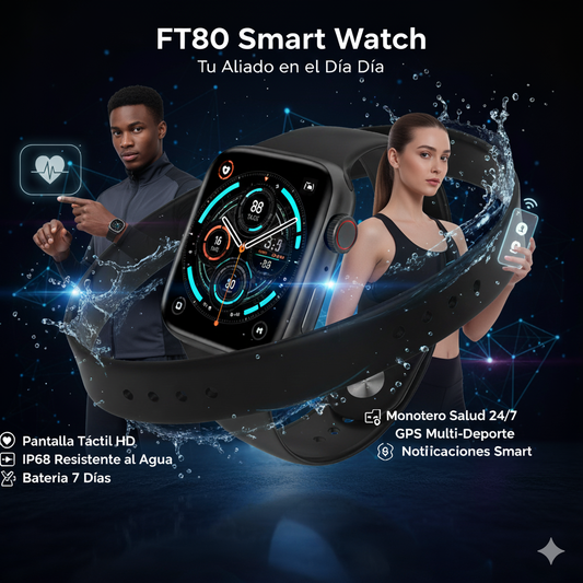 FT80 Smart Watch Tecnología Avanzada para un Estilo de Vida Inteligente
