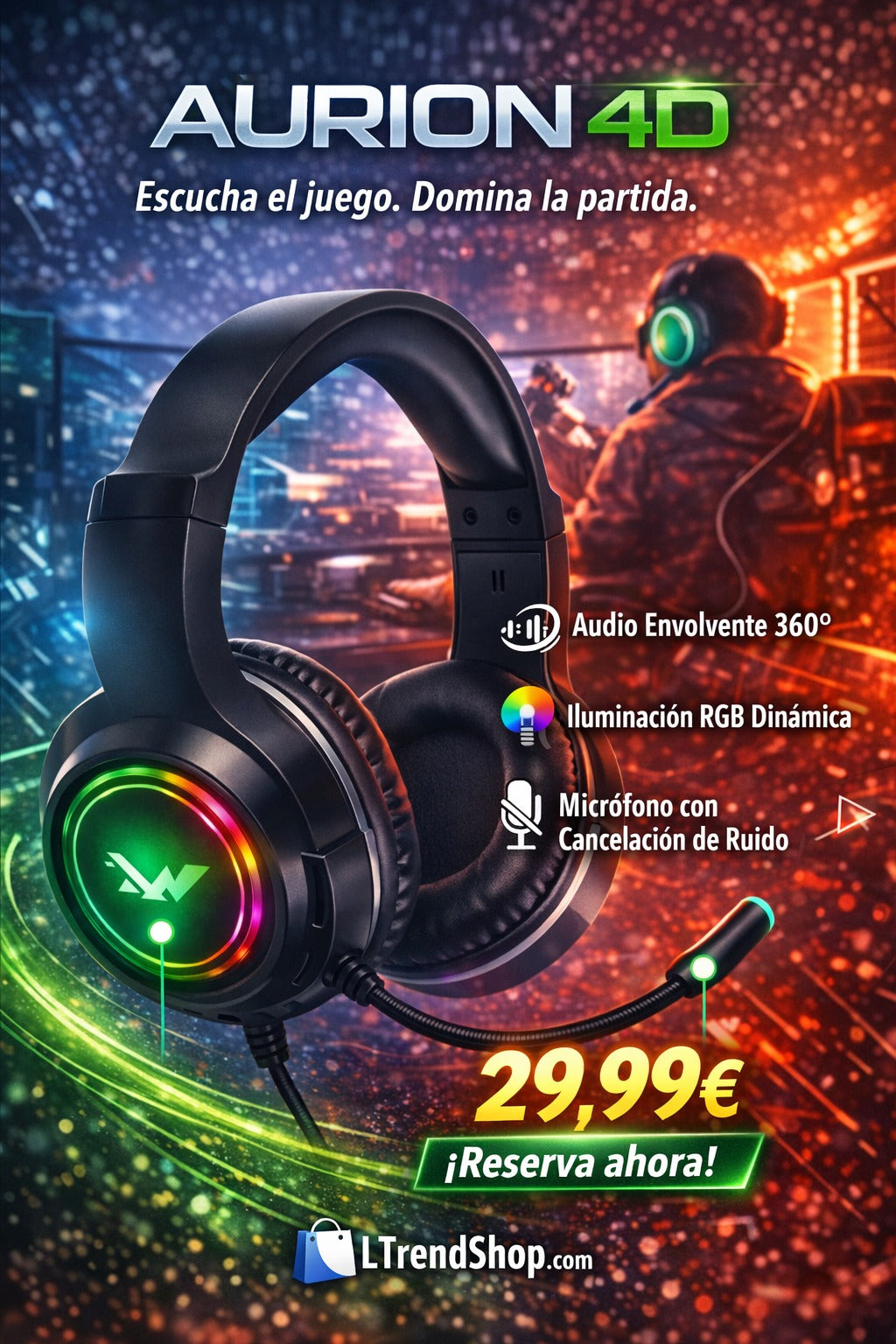 AURION 4D – Cascos Gaming RGB